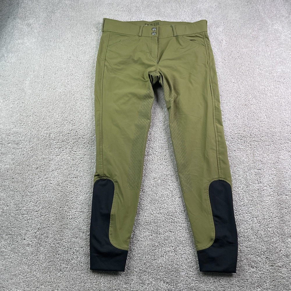 Dover Saddlery Breeches Women 28 Green Full Seat Equestrian Riding Pants Tights